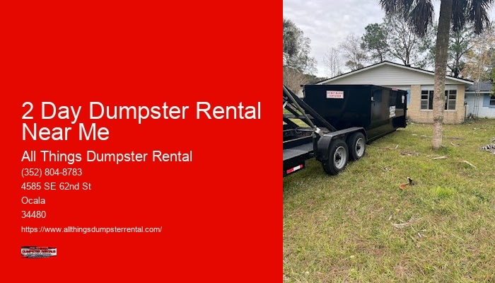 2 Day Dumpster Rental Near Me