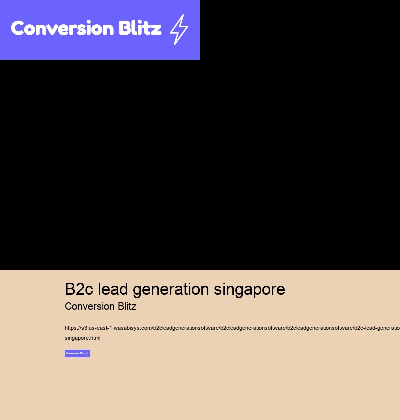b2c lead generation singapore Conversion Blitz b2c lead generation singapore