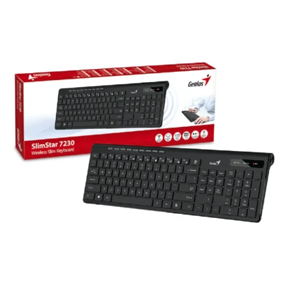 Teclado Genius Slimstar 7230 Wireless Multimedia Sp Black (31310021401)