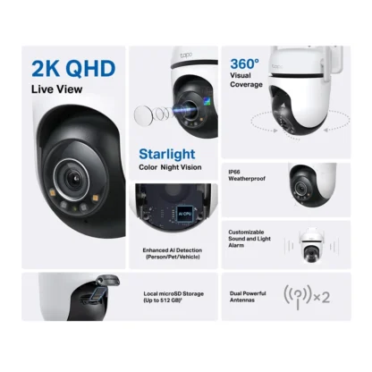 Tapo C520WS – Cámara de Seguridad 2K con Visión Nocturna a Color - Imagen 10