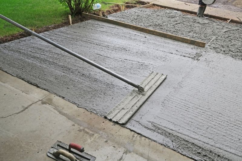polished concrete driveway