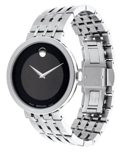 Movado Esperanza Matte Black Dial Silver-Tone SS Watch, 40mm - Image 2