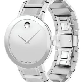 Movado Sapphire Silver Mirror Dial Stainless Steel Watch, 39mm - Image 2