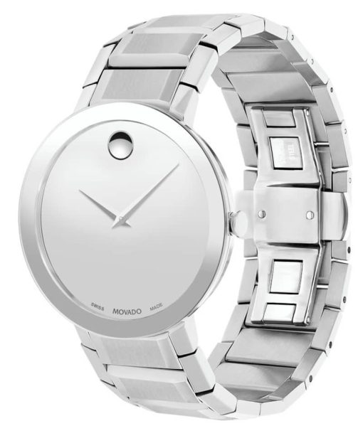 Movado Sapphire Silver Mirror Dial Stainless Steel Watch, 39mm - Image 2