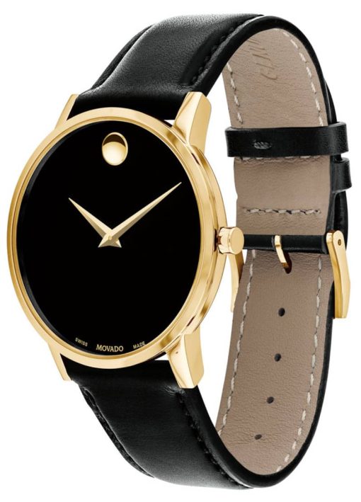 Movado Museum Classic Black Dial Leather Watch, 40mm - Image 2