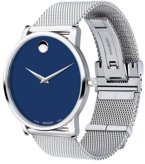Movado Museum Classic Blue Dial Stainless Steel Mesh Watch, 40mm - Image 2