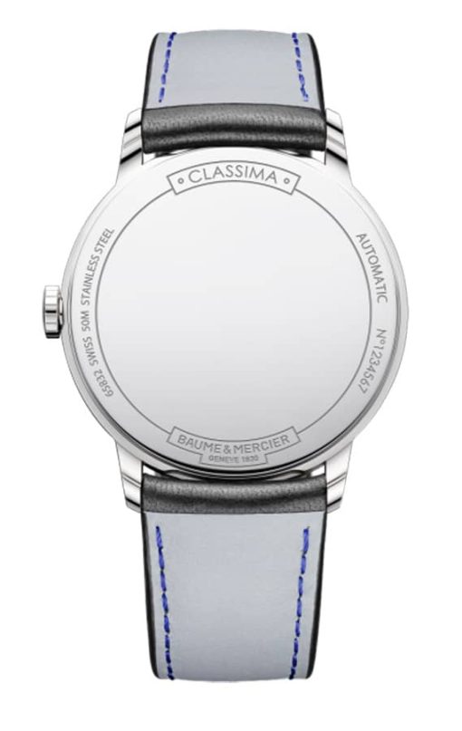 Baume & Mercier Classima Automatic White Dial Black Leather Watch, 42mm - Image 2