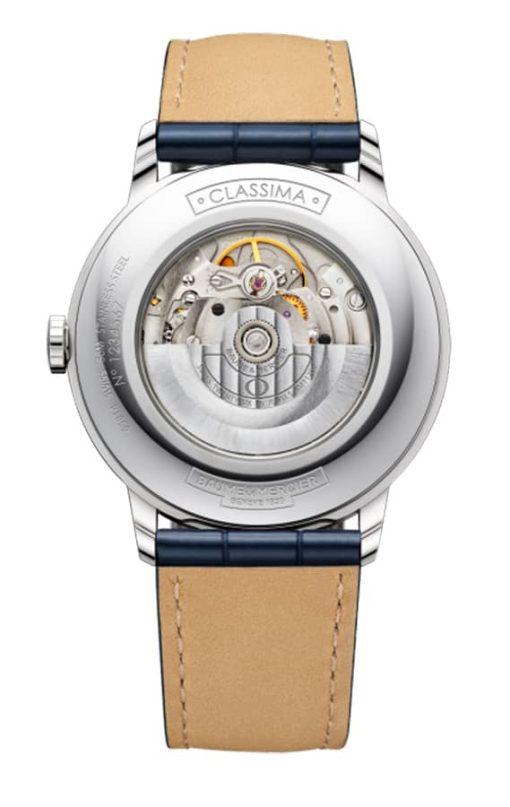 Baume & Mercier Classima Automatic Silver Opaline Dial Blue Alligator Leather Watch, 42mm - Image 2