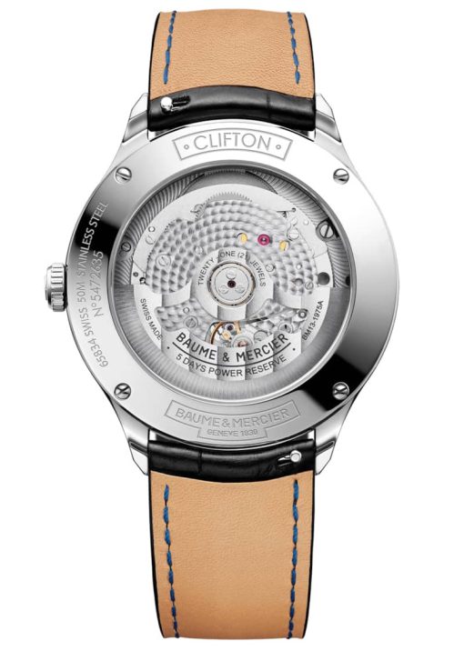 Baume & Mercier Clifton Automatic Chronometer Blue Gradient Dial Black Alligator Leather Watch, 40mm - Image 2
