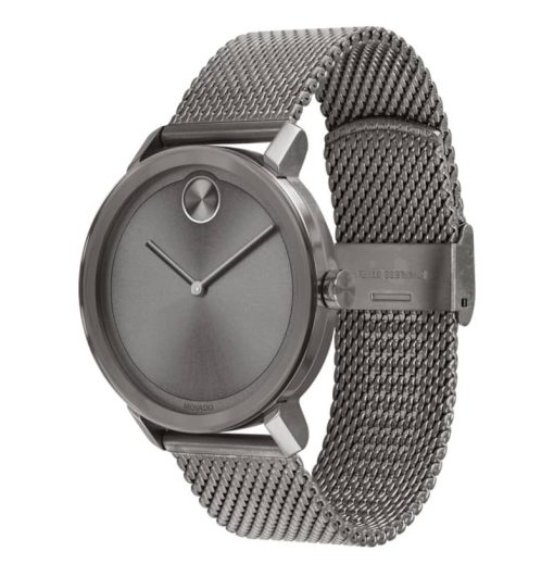 Movado BOLD Evolution Grey Dial & Ion-Plated SS Mesh Bracelet Watch, 40mm - Image 2