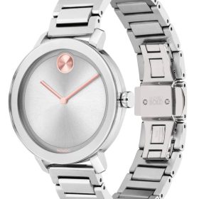 Movado BOLD Evolution Silver-Tone Metallic Dial & Link Bracelet Watch, 34mm - Image 2