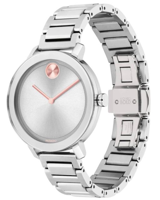 Movado BOLD Evolution Silver-Tone Metallic Dial & Link Bracelet Watch, 34mm - Image 2
