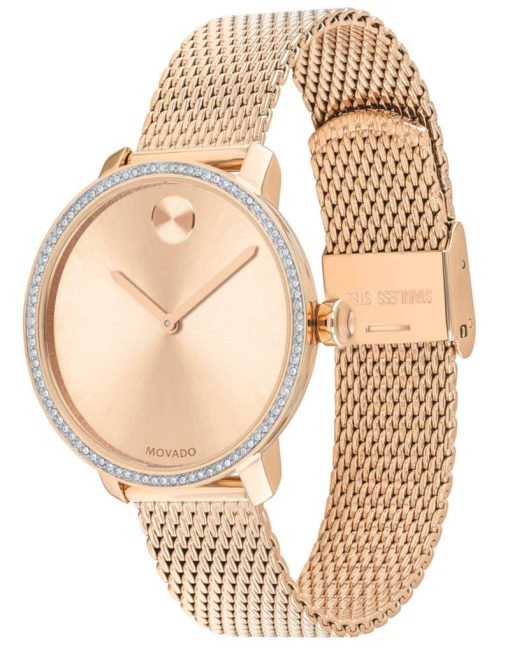 Movado Bold Shimmer Carination Rose Gold-Tone Dial & Mesh Bracelet Watch, 34mm - Image 2