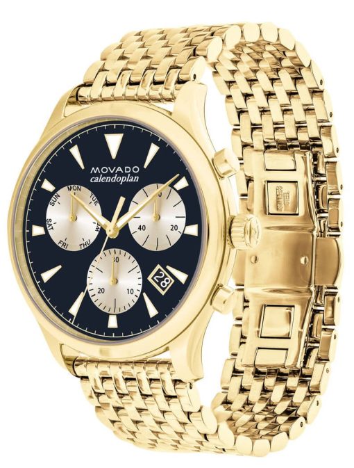 Movado Calendoplan Chronograph 43mm Gold Mens Watch - Image 2