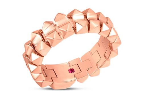 Roberto Coin 18K Rose Gold Petite Obelisco Thin Flexible Ring - Image 2