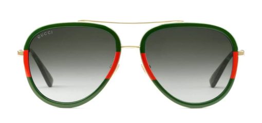 Gucci Aviator Red & Green Sunglasses, Green Gradient Lenses, 57mm - Image 2