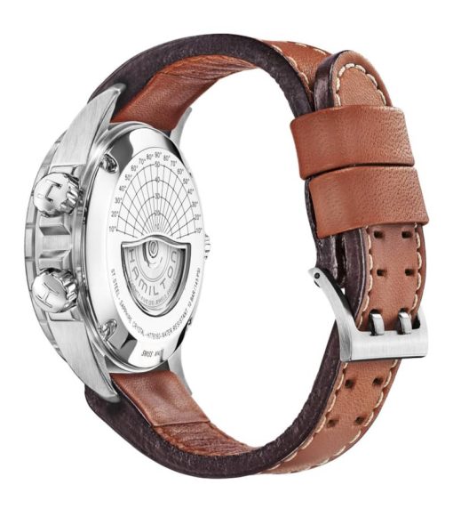 Hamilton Khaki Aviation X-Wind Auto Chrono Black Dial Brown Leather Watch, 44mm - Image 2