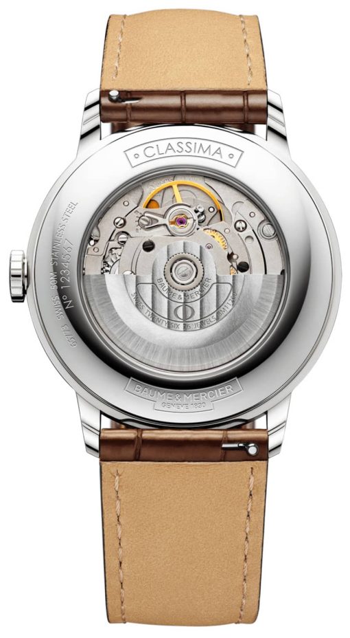 Baume & Mercier Classima Automatic White Opaline Dial Brown Alligator Leather Watch, 40mm - Image 2