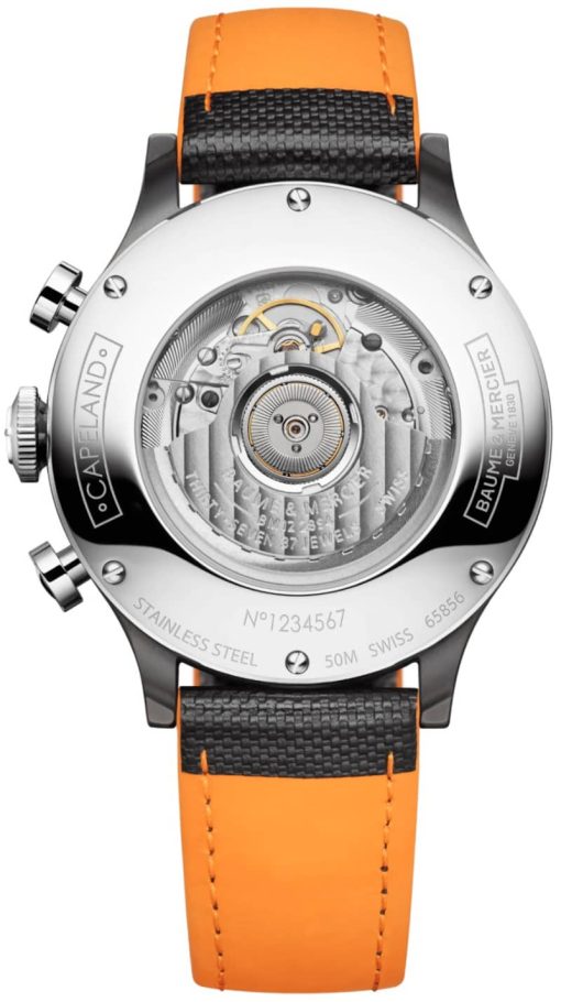 Baume & Mercier Capeland Automatic Chronograph Black w/ Orange Accents Watch, 42mm - Image 2