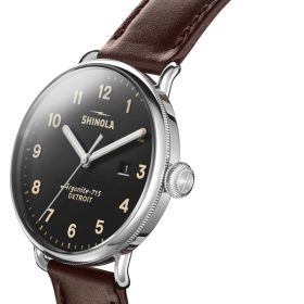Shinola The Canfield Black Dial Leather Watch, 43mm - Image 2