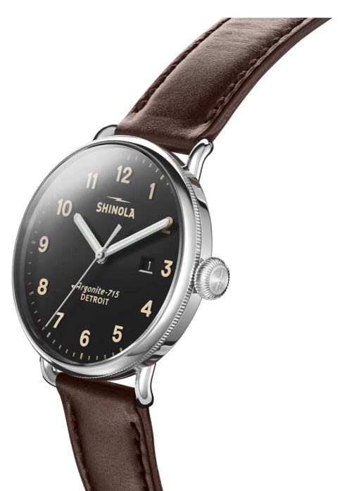 Shinola The Canfield Black Dial Leather Watch, 43mm - Image 2