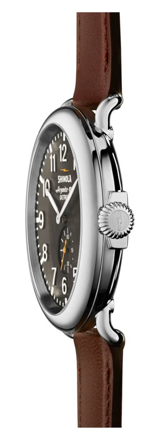 Shinola The Runwell Cool Gray Dial Cognac Leather Watch, 47mm - Image 2