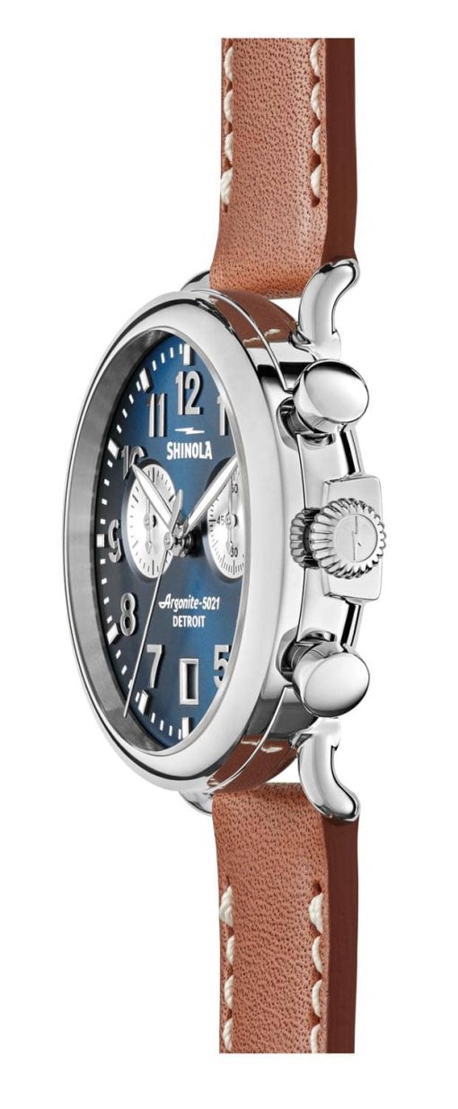 Shinola The Runwell Chrono Midnight Blue Dial Tan Watch, 41mm - Image 2