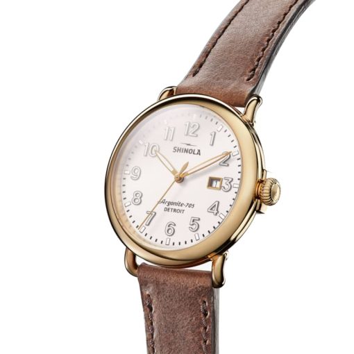 Shinola The Runwell Ivory Dial British Tan Leather Watch, 41mm - Image 2
