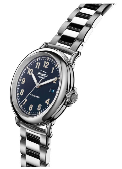 Shinola The Runwell Automatic Midnight Blue Dial Stainless Steel Watch, 39.5mm - Image 2
