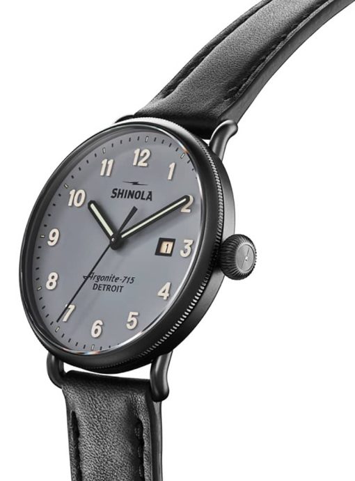 Shinola The Canfield Gray Dial Leather Watch, 43mm - Image 2