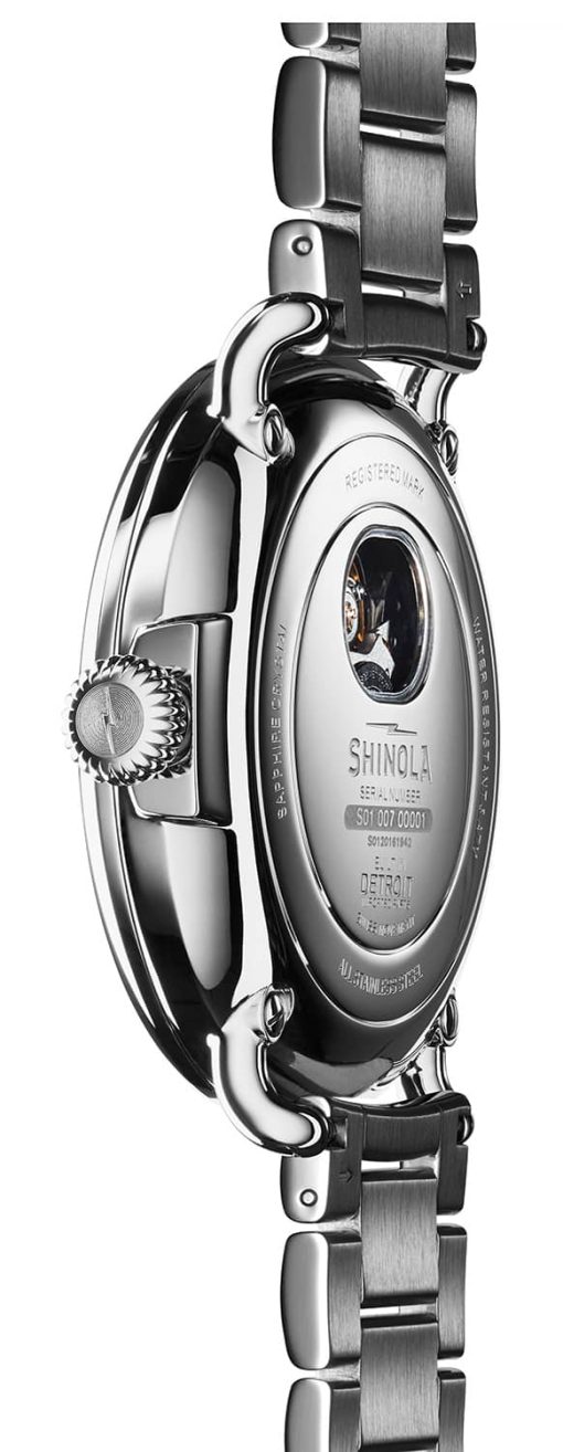 Shinola The Runwell Automatic Gunmetal Dial Stainless Steel Bracelet Watch, 45mm - Image 3