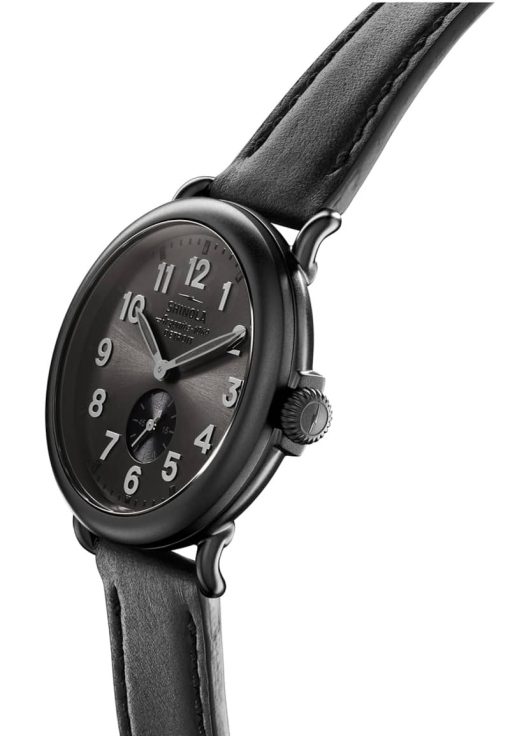 Shinola The Runwell Gunmetal Dial Black Leather Strap Watch, 41mm - Image 2