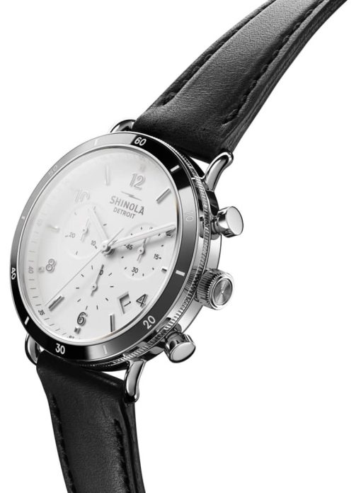 Shinola The Canfield Sport White Dial Black Leather Watch, 40mm - Image 2