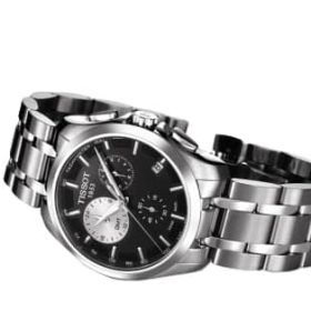 Tissot Couturier Quartz Chronograph Black Dial Stainless Steel Bracelet Watch, 41mm - Image 2