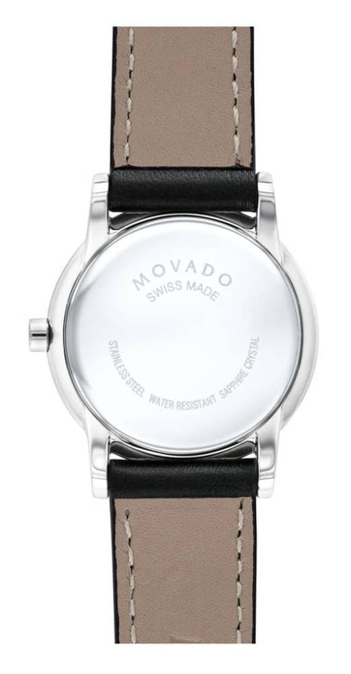 Movado Museum Classic Black Dial & Leather Strap Watch, 28mm - Image 3