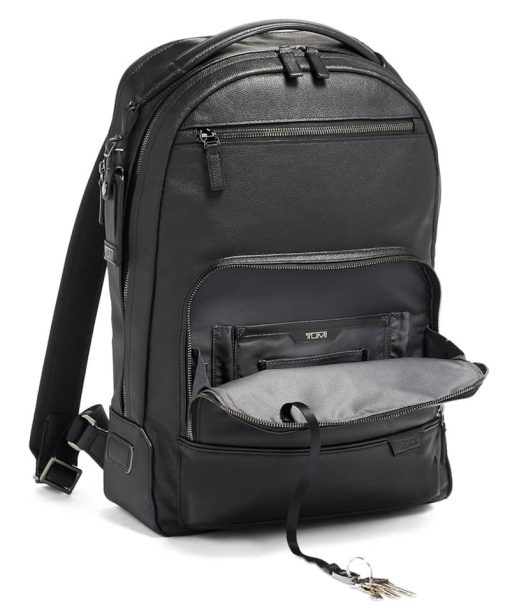 TUMI Harrison Black Warren Backpack Leather - Image 3