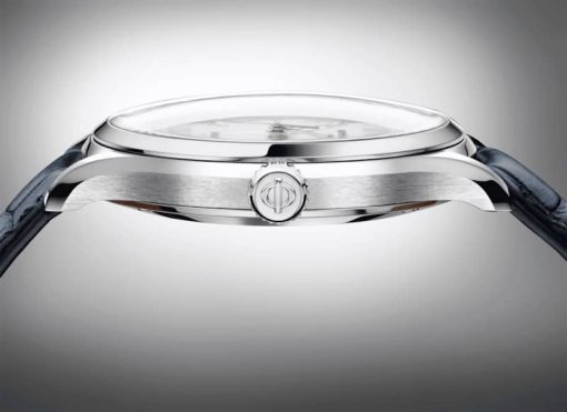 Baume & Mercier Clifton Automatic White Dial Blue Alligator Leather Watch, 40mm - Image 3