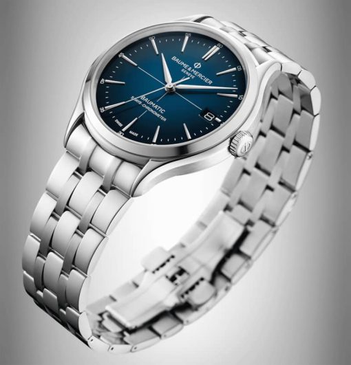 Baume & Mercier Clifton Automatic Chronometer Blue Gradient Dial Stainless Steel Watch, 40mm - Image 3
