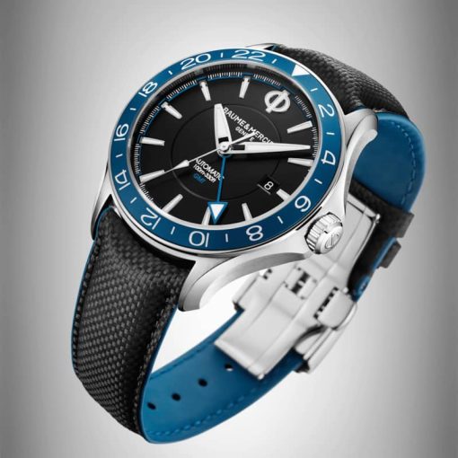 Baume & Mercier Clifton Club Automatic Black Opaline Dial & Leather Strap Watch, 42mm - Image 3