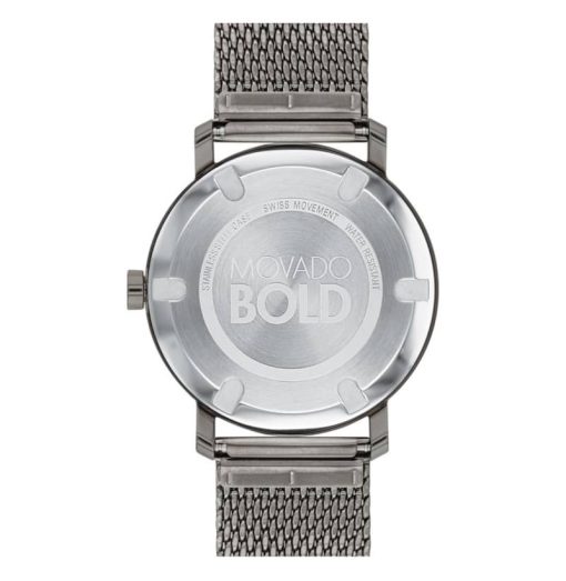 Movado BOLD Evolution Grey Dial & Ion-Plated SS Mesh Bracelet Watch, 40mm - Image 3