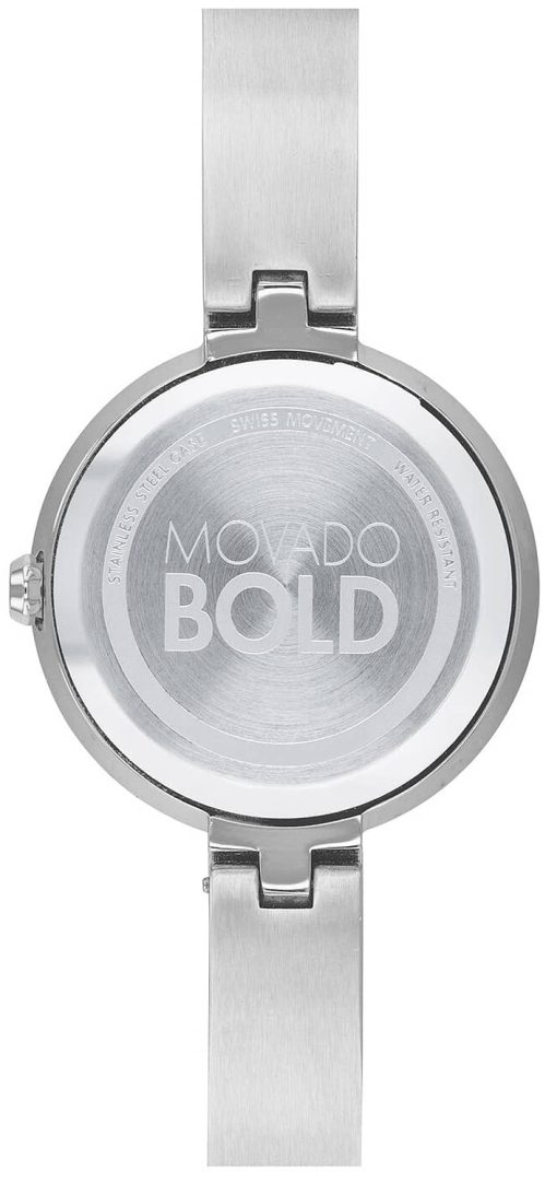 Movado BOLD Blue Sunray MOP Dial Silver Bangle Watch, 28mm - Image 3