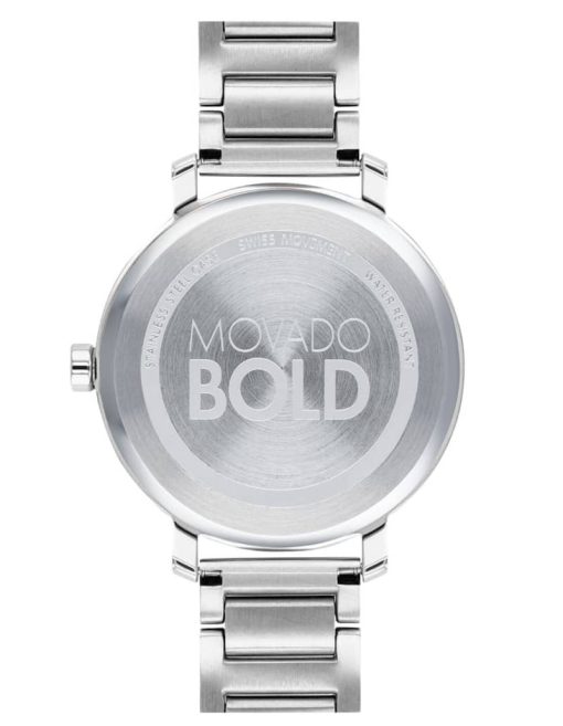 Movado BOLD Evolution Silver-Tone Metallic Dial & Link Bracelet Watch, 34mm - Image 3