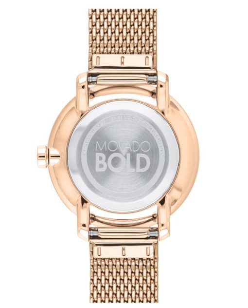 Movado Bold Shimmer Carination Rose Gold-Tone Dial & Mesh Bracelet Watch, 34mm - Image 3