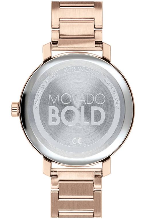 Movado BOLD Evolution Chocolate Dial Rose Gold-Tone Link Bracelet Watch, 34mm - Image 3