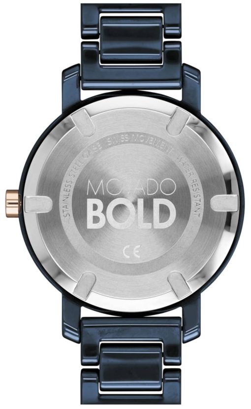 Movado BOLD Evolution Navy Dial & Ceramic Link Bracelet Watch, 36mm - Image 3