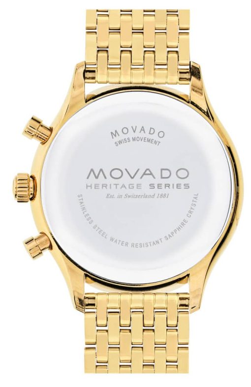 Movado Calendoplan Chronograph 43mm Gold Mens Watch - Image 3