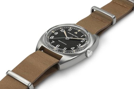 Hamilton Khaki Aviation Pilot Pioneer Mechanical Black Dial Brown Leather Watch, 36mm x 33mm - Image 2