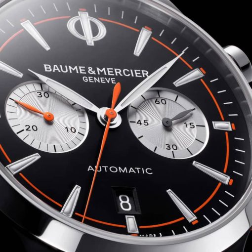 Baume & Mercier Capeland Automatic Chronograph Black Dial & Leather Watch, 42mm - Image 4