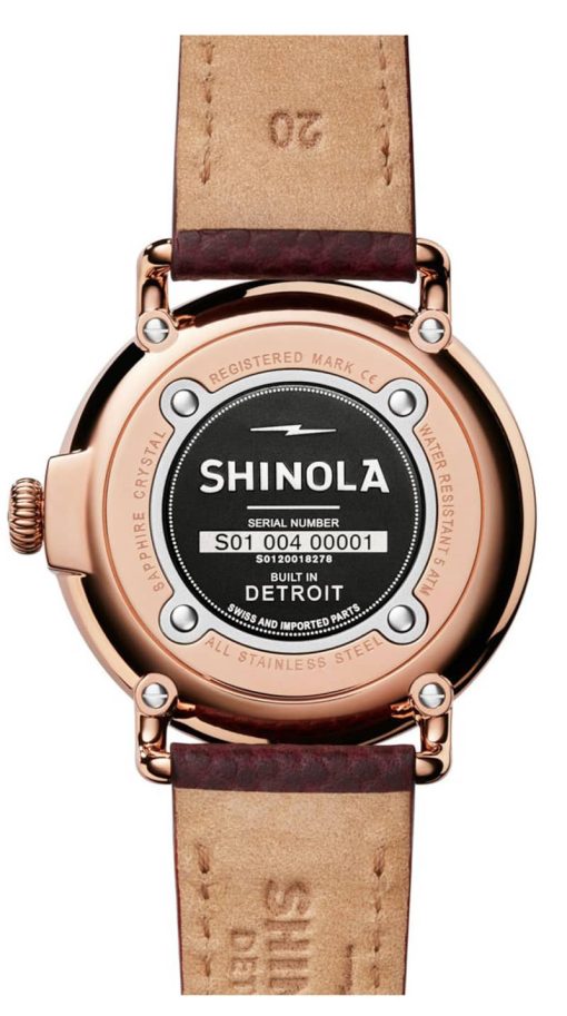 Shinola The Runwell Midnight Blue Dial Oxblood Leather Watch, 41mm - Image 3