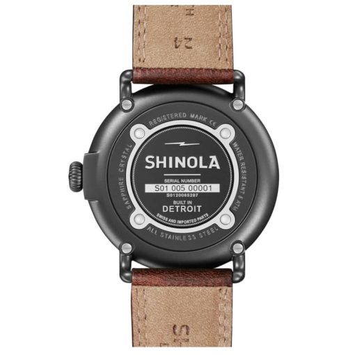 Shinola The Runwell Midnight Blue Dial Cattail Grizzly Watch, 47mm - Image 3